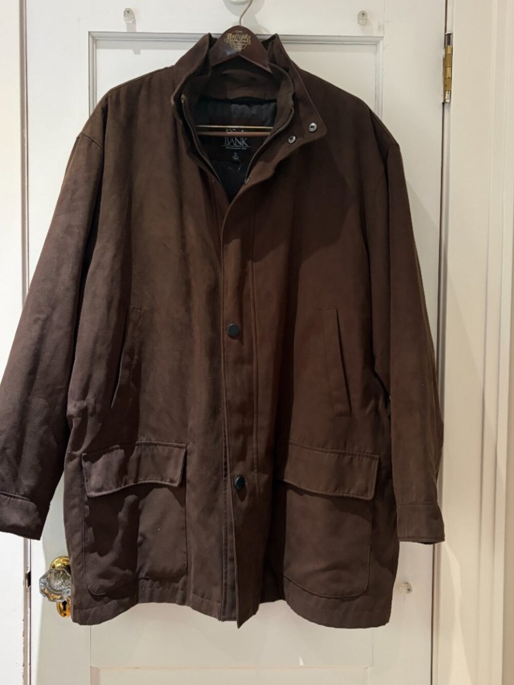 Jos. A. Bank Field Coat Size XL Brown Faux Suede - Picture 2 of 16